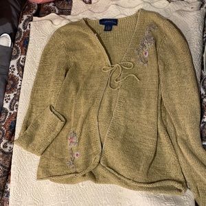 🦋 5 for $25 🦋 Crocheted knitted grandma cardigan sweater with single bow